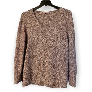 Loft Women’s V-Neck Sweater Tunic Style Mauve Rose Size XL Classic Pullo…